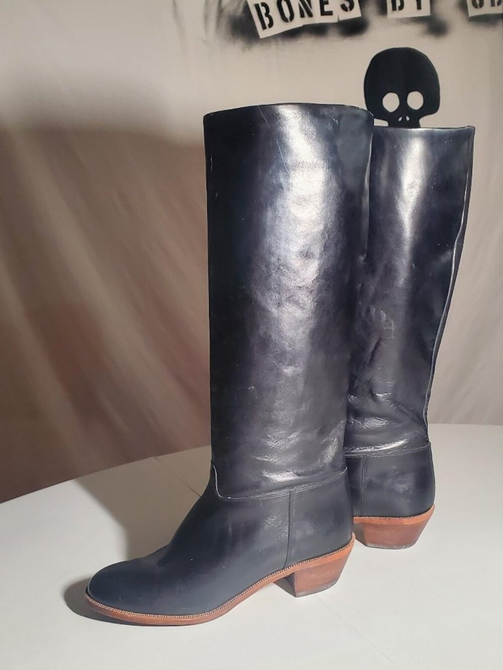 Bandolino 90s Made In Italy Black Leather Boots Sz 7M